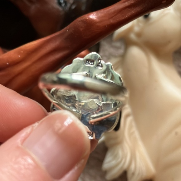 Sterling Silver Turquoise Ring Santa Fe Style Size 6 - Picture 12 of 15